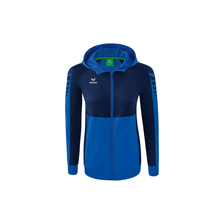 Erima Training Jacket Six Wings with Hood (Cotton Blend, Soft, Comfortable, Tailored Cut) Royal Blue/Navy Blue Women